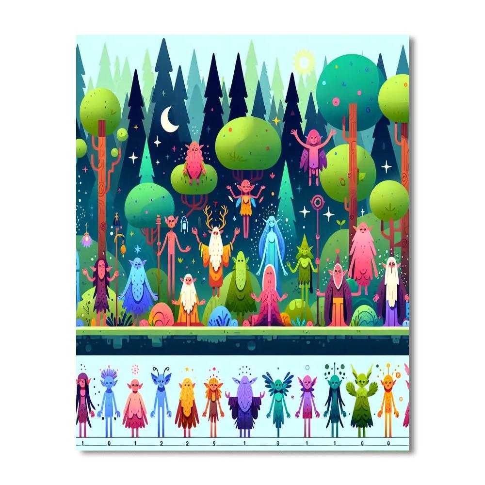 Enchanted Creatures Of The Mystic Woods Painting By Numbers Kit