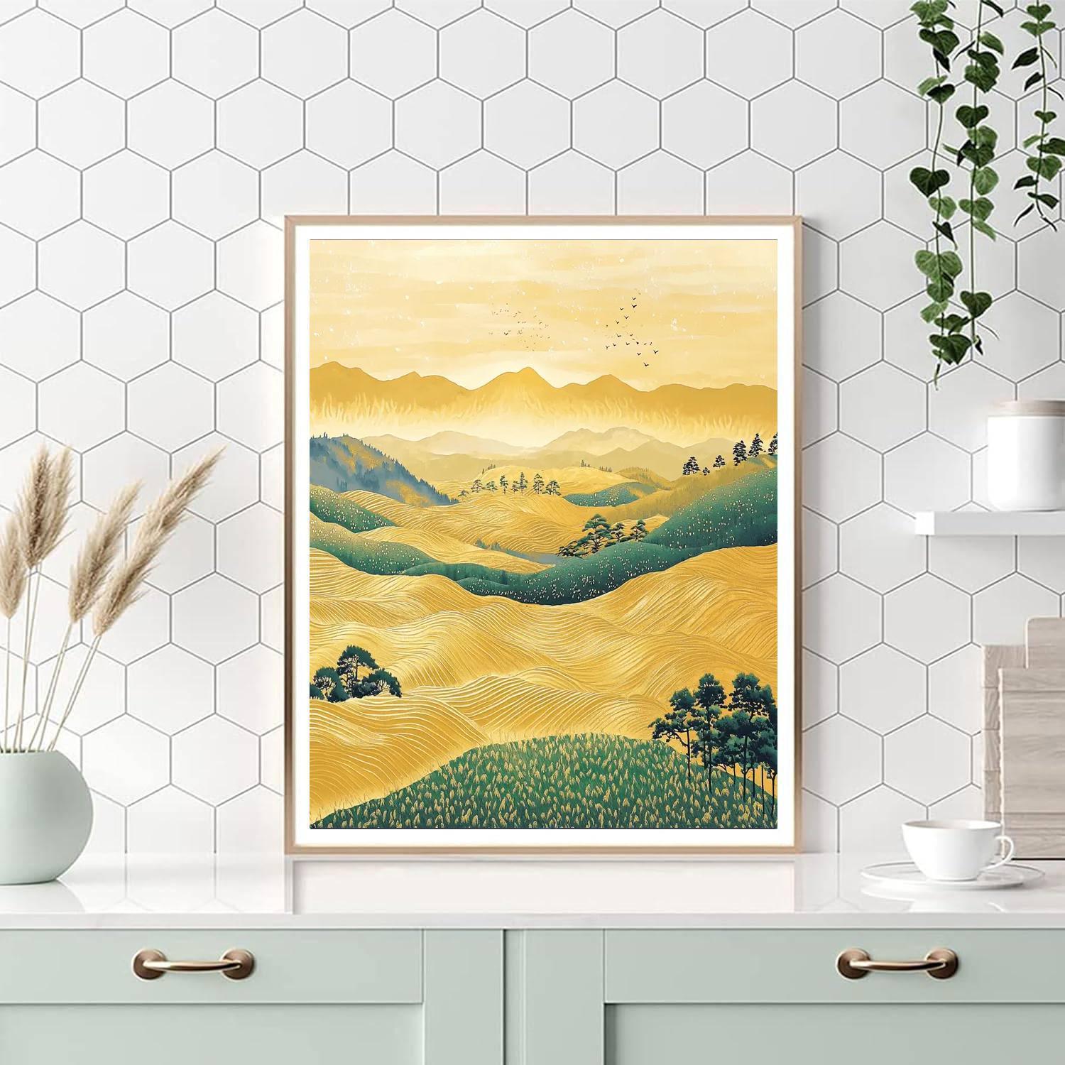 Hiroshige Inspired Breezes Over The Rice Fields  Paint By Color