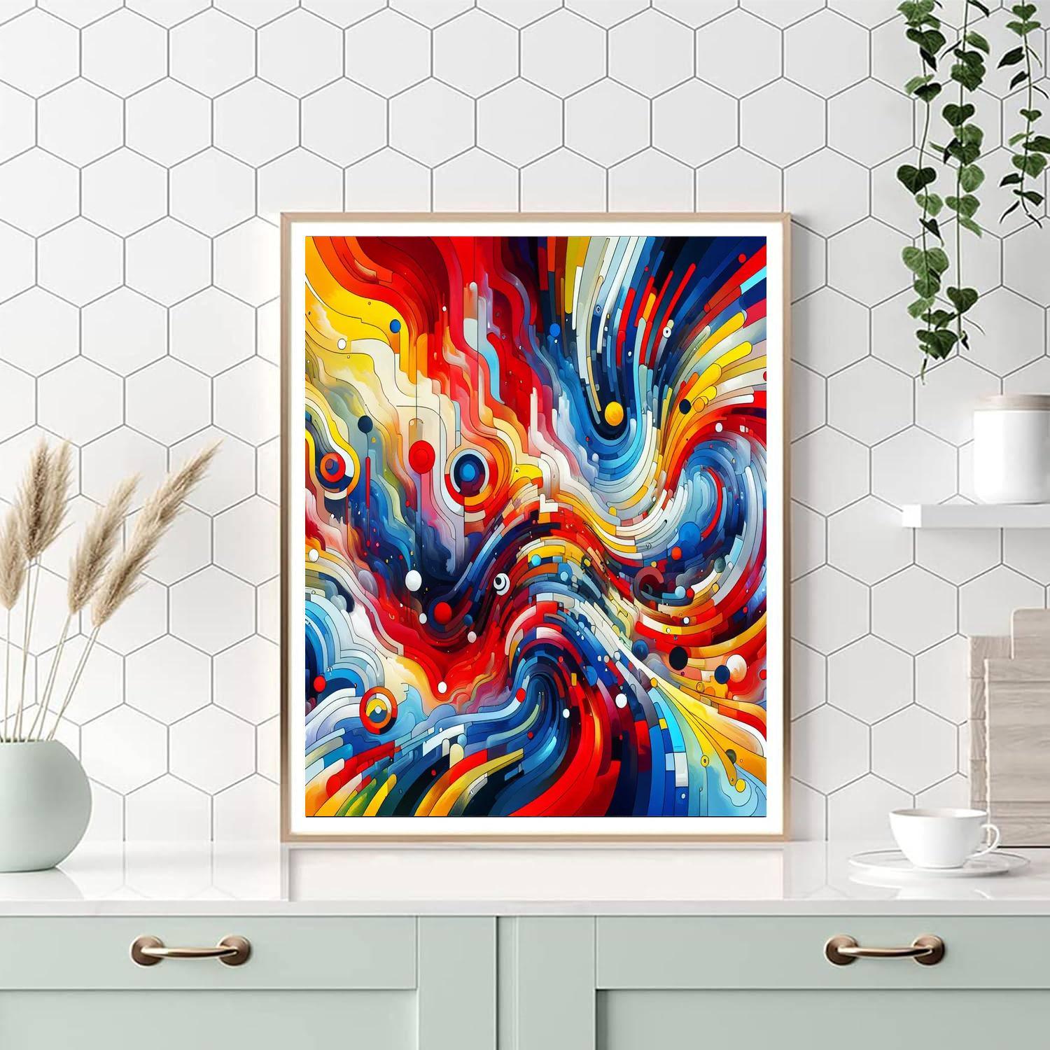 Vibrant Abstract Energy Painting Number Kit