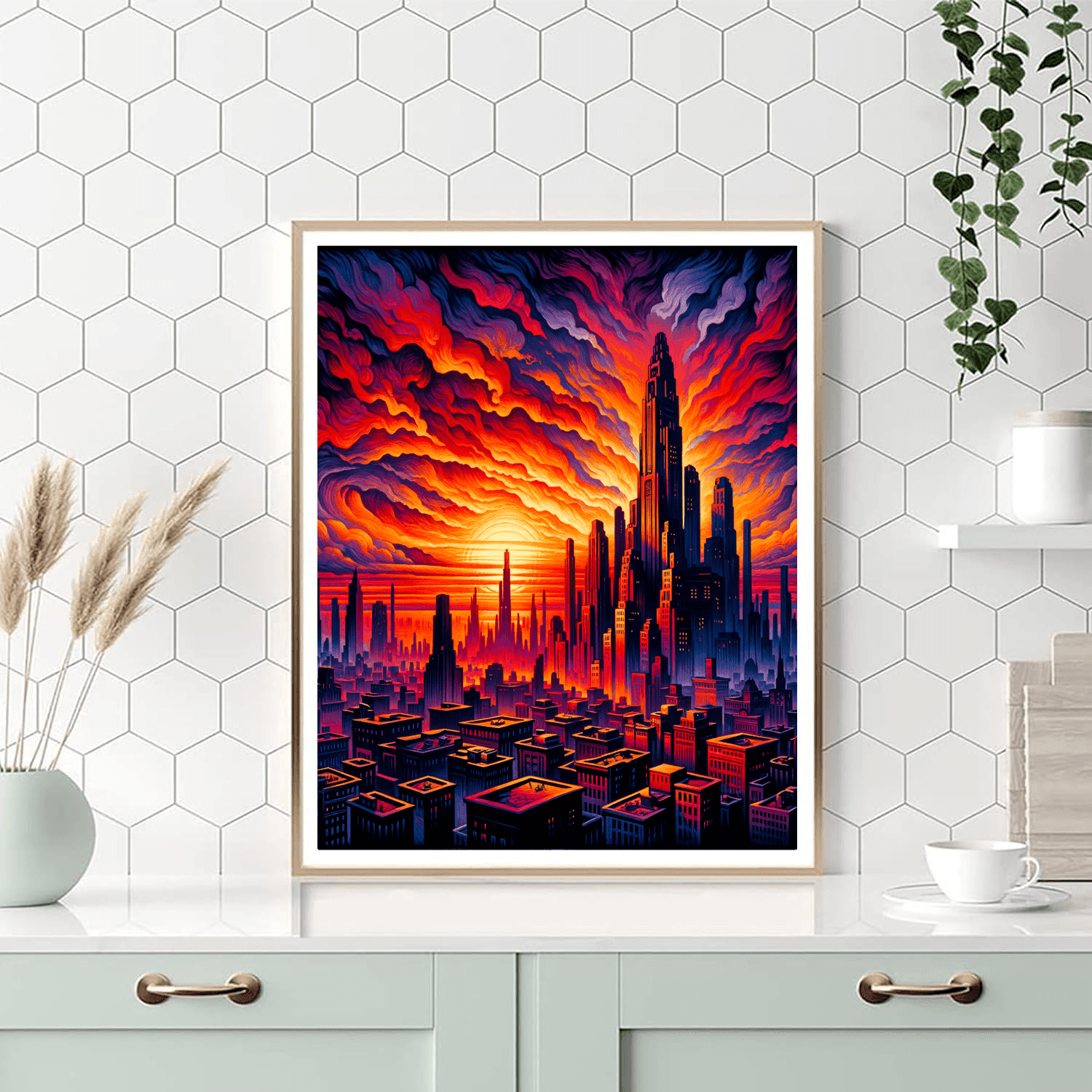 Sunset Over City Painting By Numbers Kit