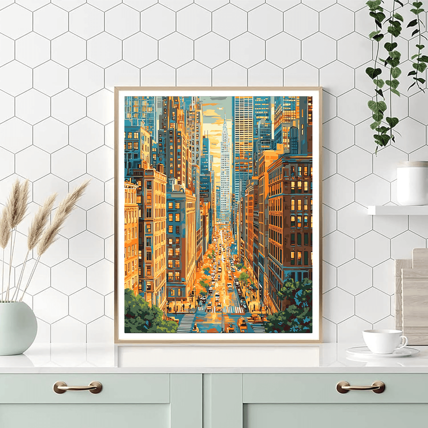 Edward Hopper Inspired Harmonious Cityscape  Paint By Color