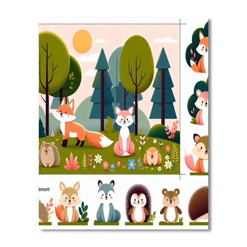 Friendly Forest Fables Paint By Numbers Art