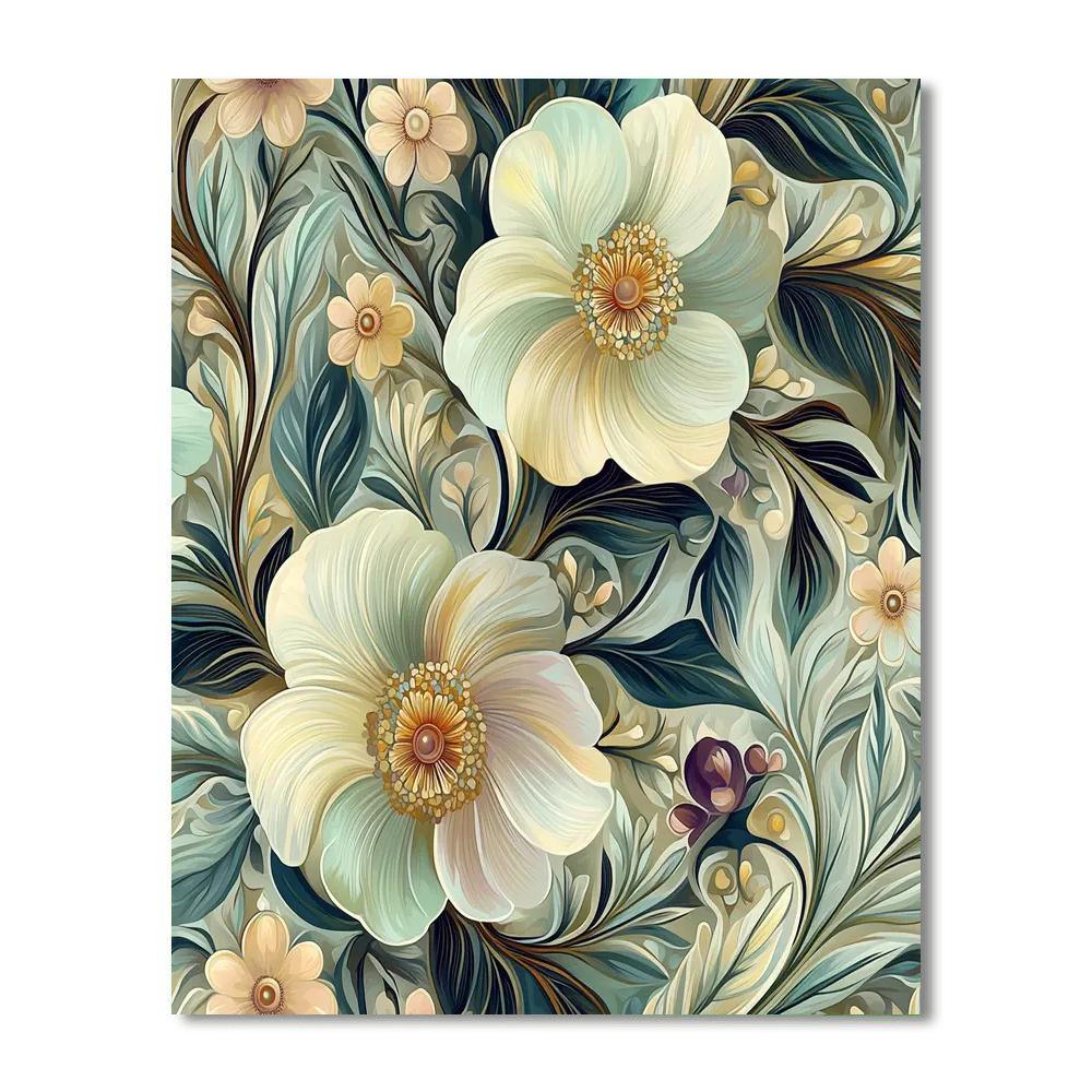 Alphonse Mucha Inspired Harmony Of Blossoms  Numbered Painting Kits