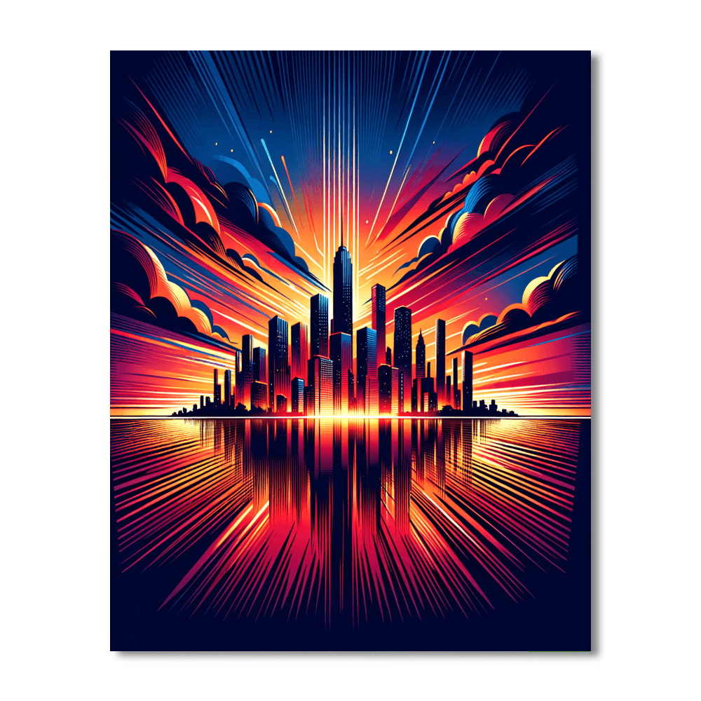 Urban Sunset Symphony DIY Paint By Numbers