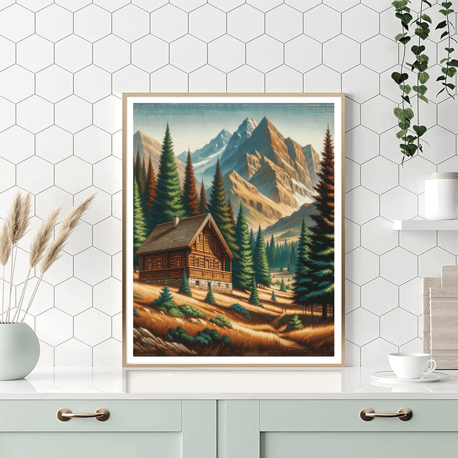 Rustic Mountain Retreat Paint By Number