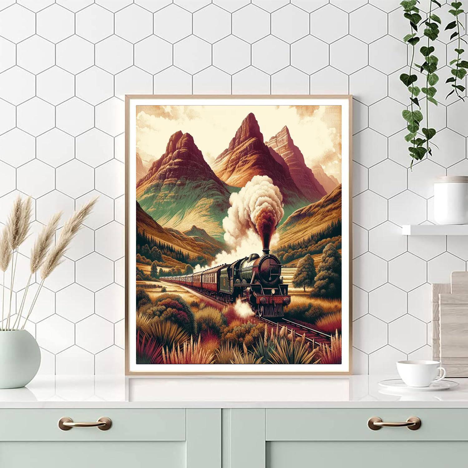 Vintage Trains Paint By Number