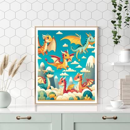 Fantastic Flying Dragons Numbered Painting Kits