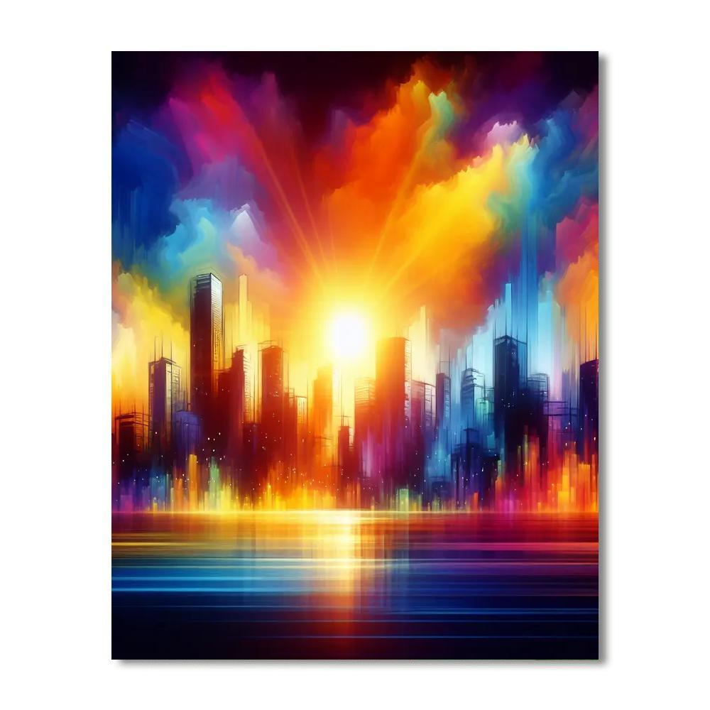 Vibrant Urban Skyline Paint By Numbers