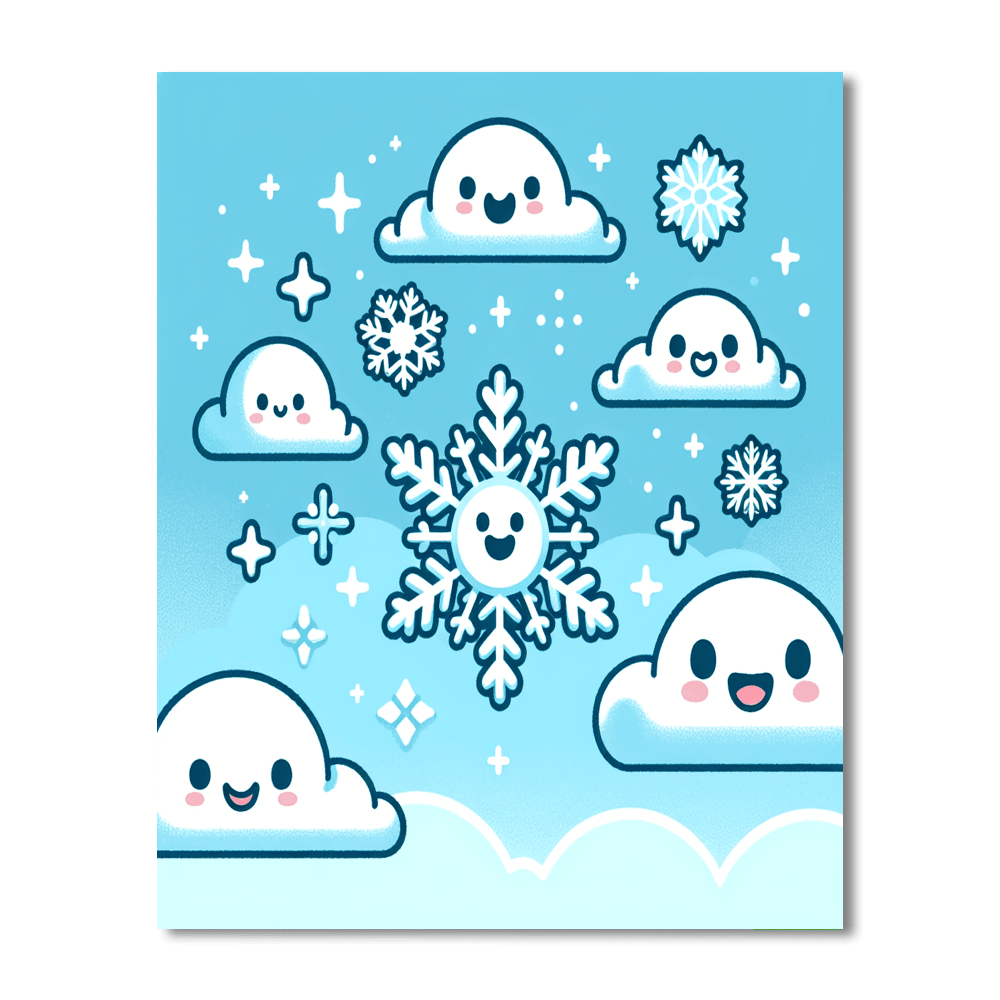 Whimsical Snowflake Friends Paint By Number
