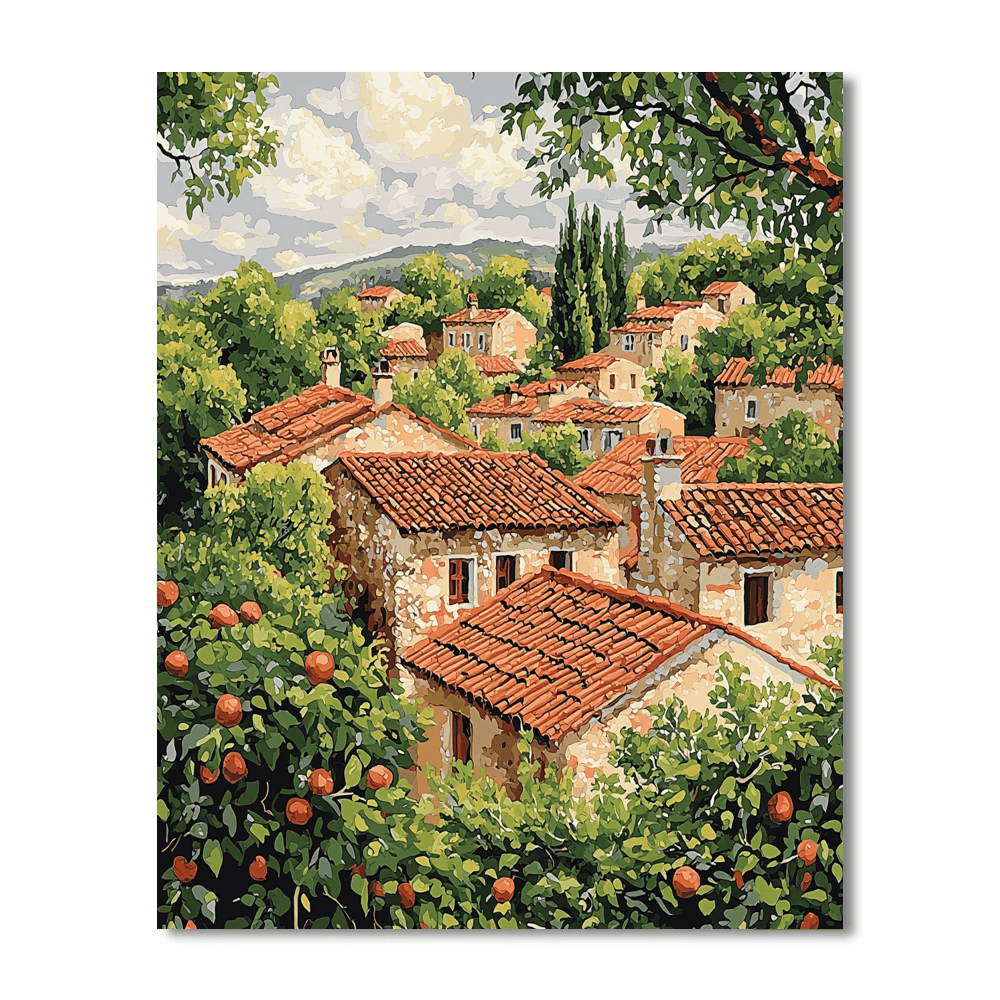 Pierre-Auguste Renoir Inspired Retro Rooftops  Paint By Numbers