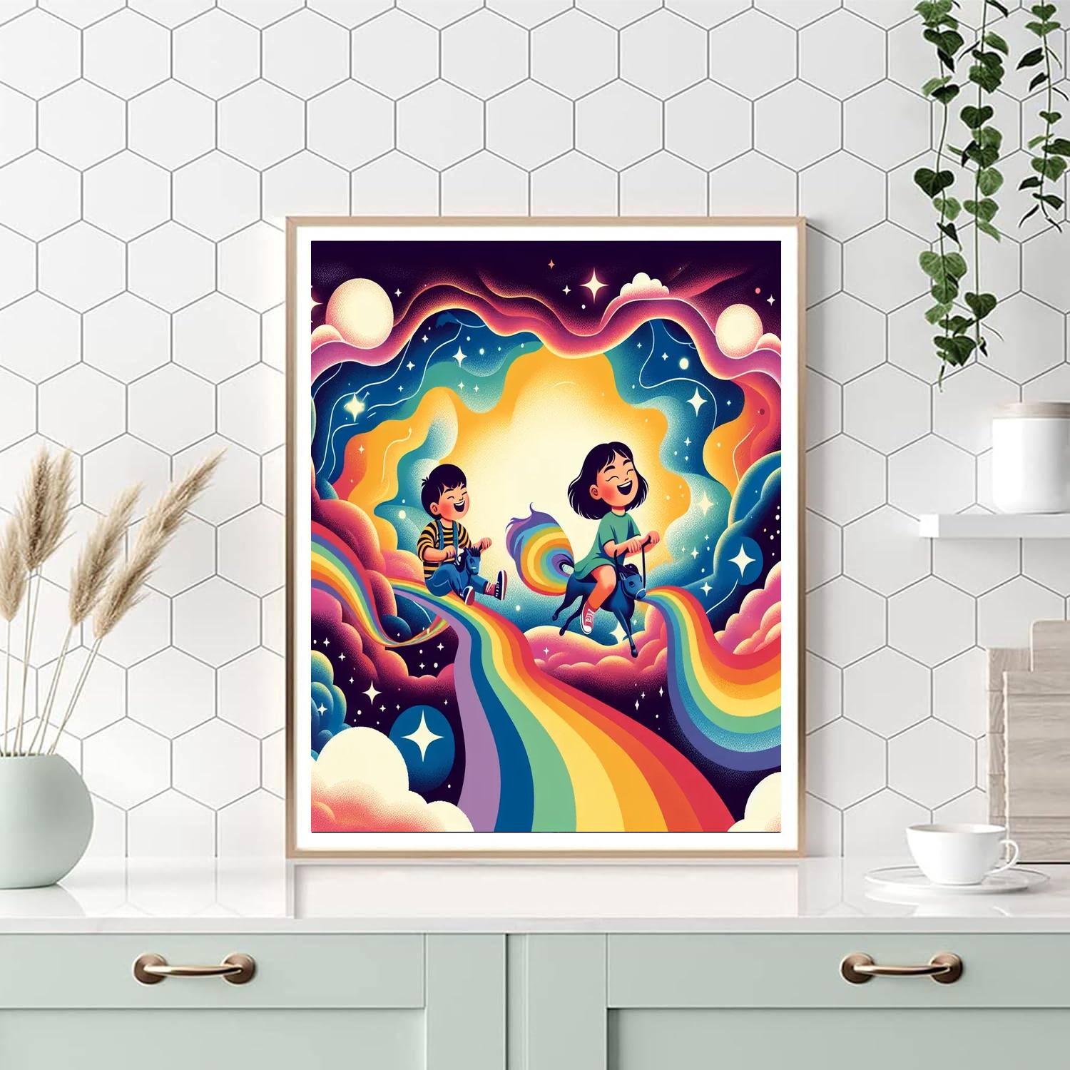 Cosmic Rainbow Adventure Number Painting