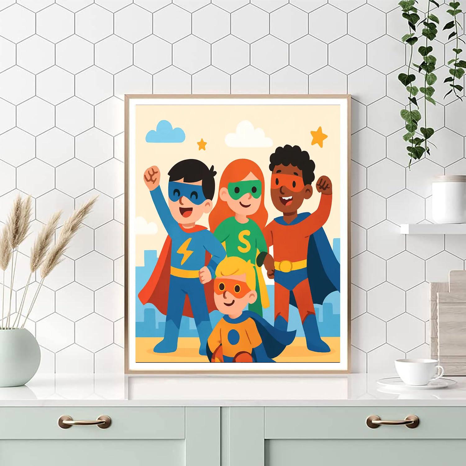 Friendly Superheroes Paint By Numbers Kits