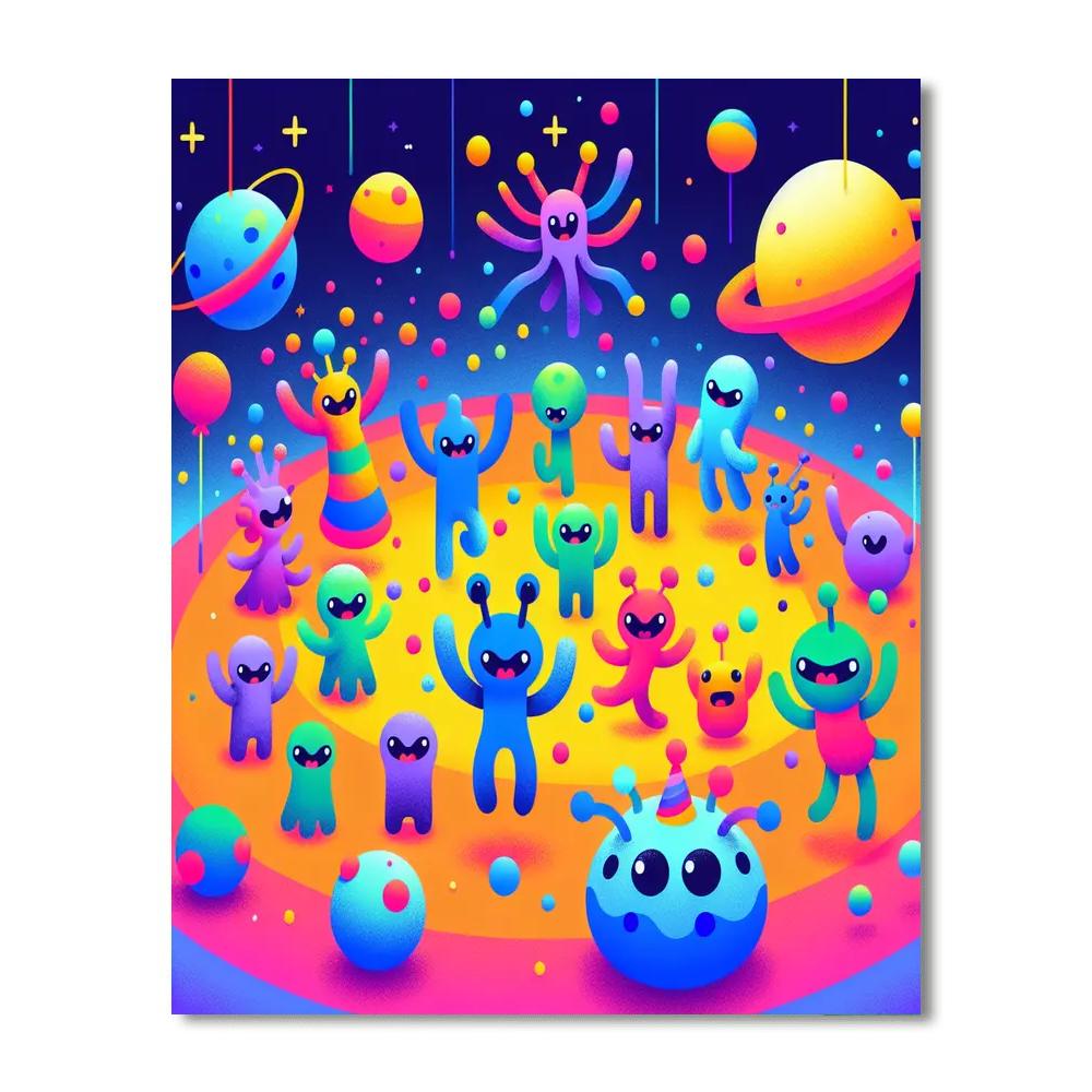 Galactic Alien Party Number Painting