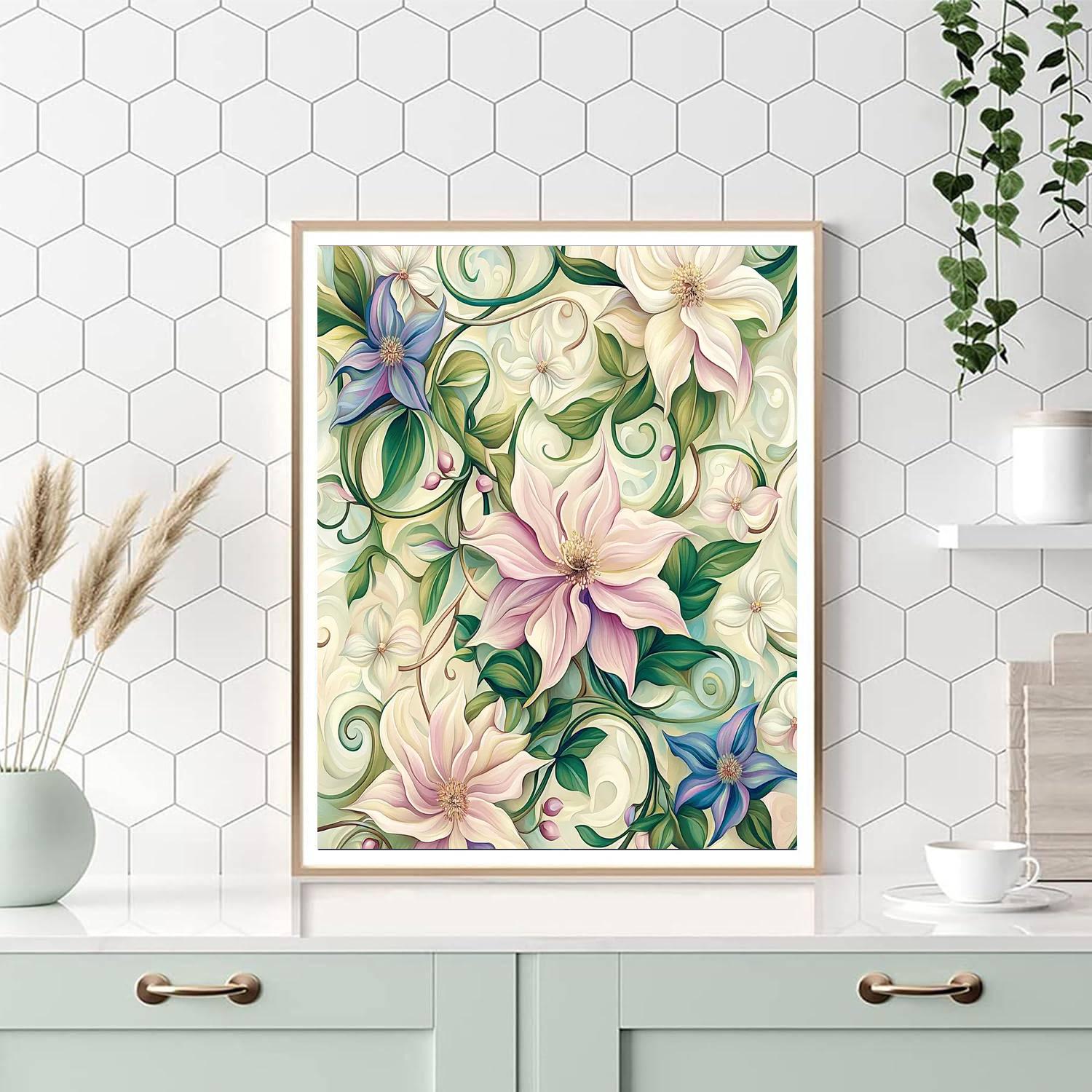 Alphonse Mucha Inspired Serenity In Blooms  Painting Number Kit