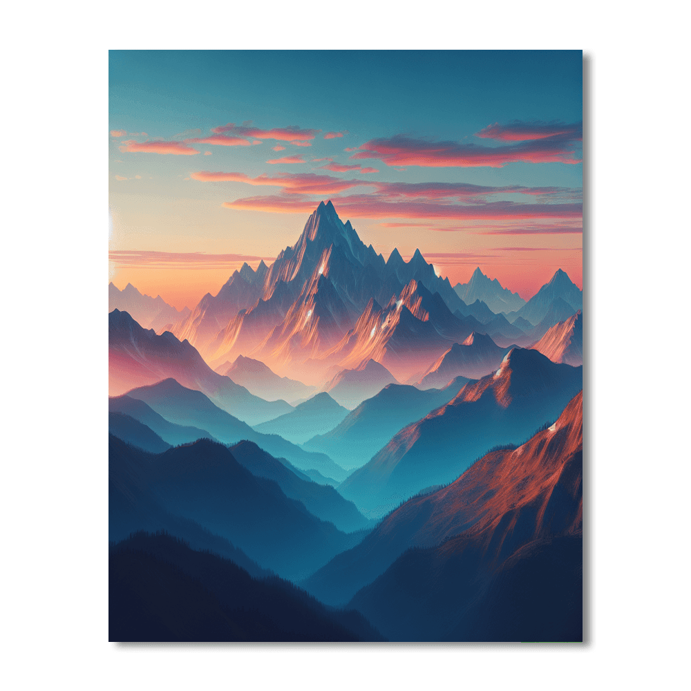 Majestic Mountains At Dawn Paint By Color