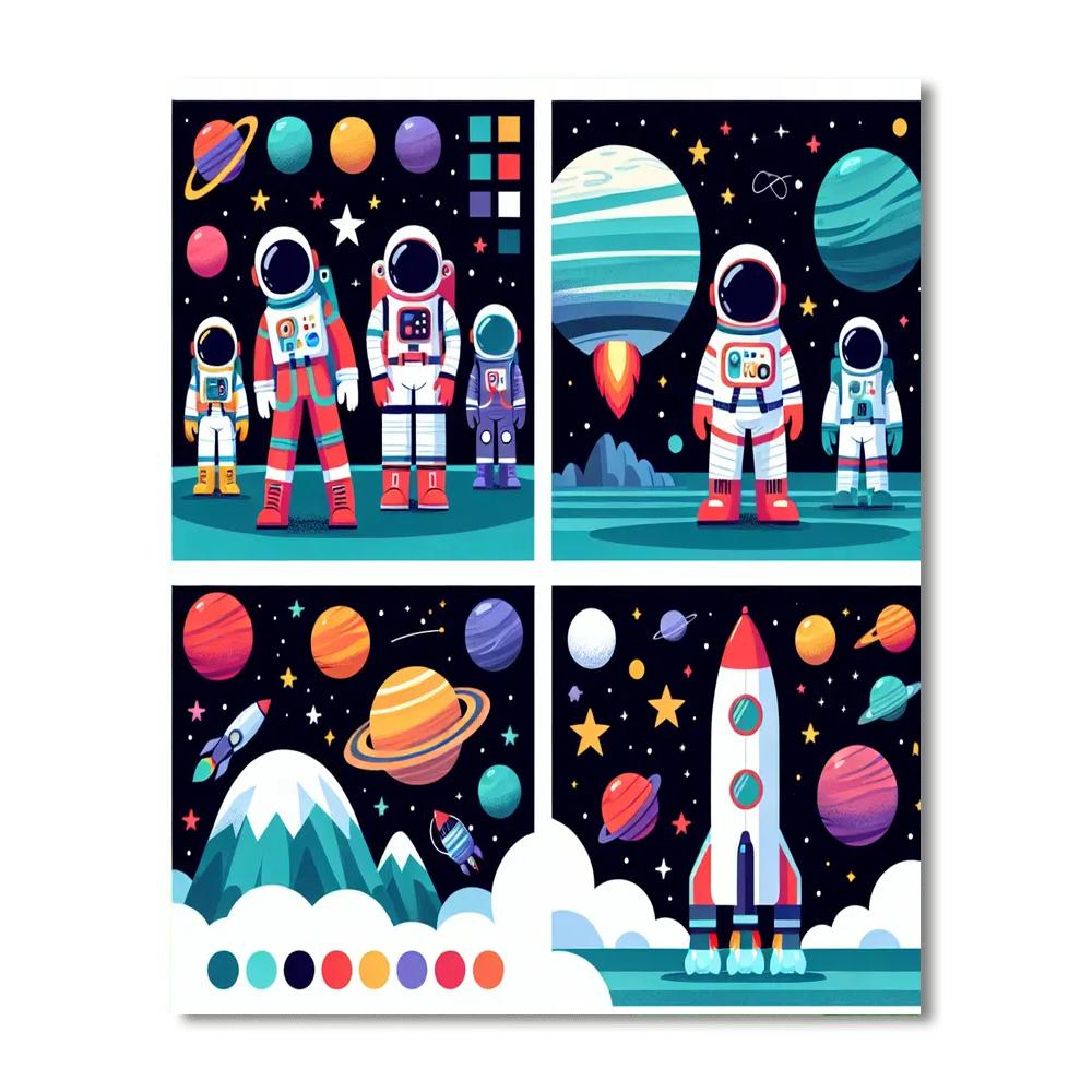 Majestic Space Adventure Numbered Painting Kits