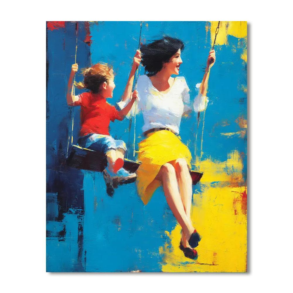 Mom And Me At The Playground Painting Number Kit