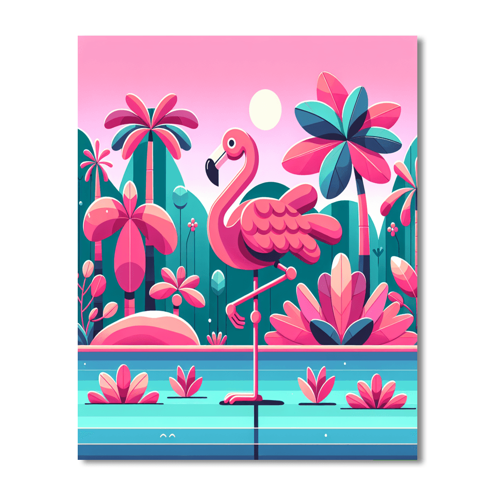 Joyful Flamingo Paint By Numbers Art