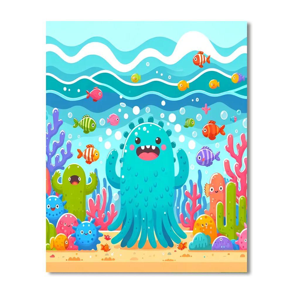 Silly Sea Monsters Painting By Numbers Kit