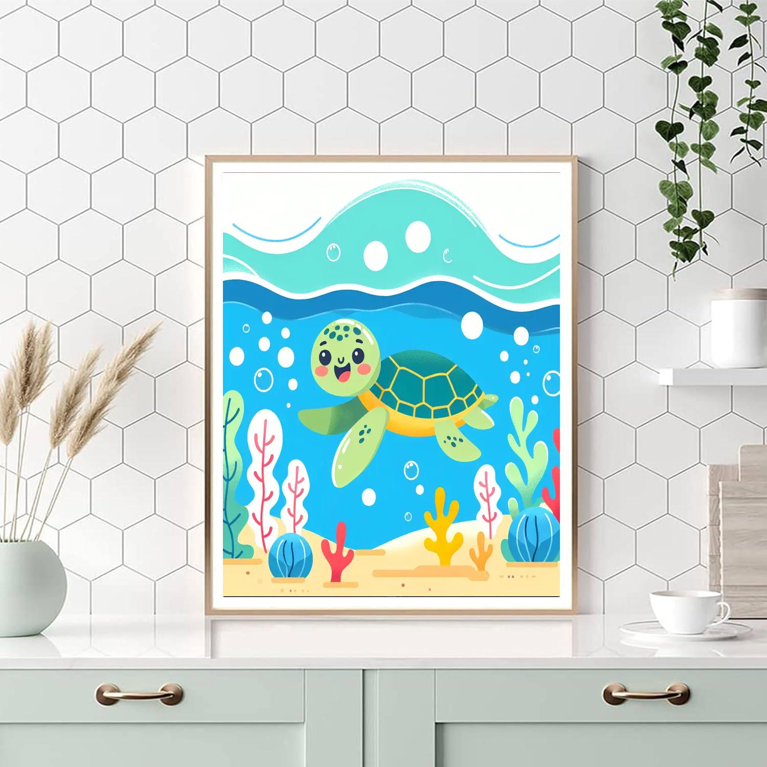 Explorer Turtle's World Number Painting
