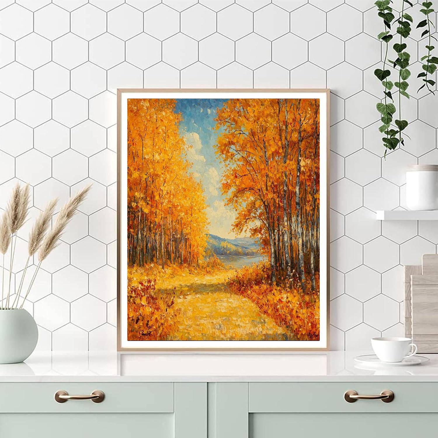 Claude Monet Inspired Fantasy Of Autumn Leaves  Paint By Color