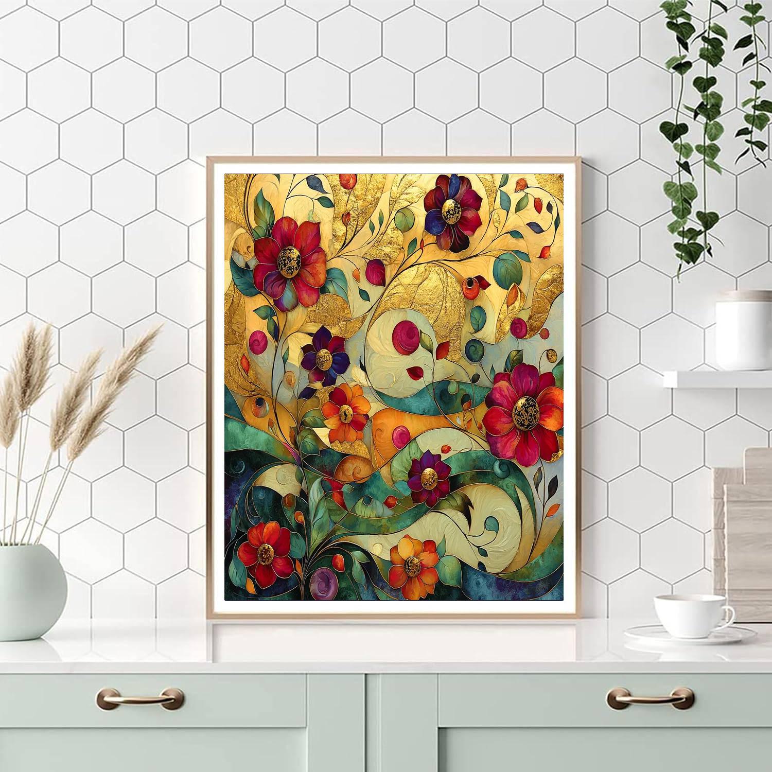 Gustav Klimt Inspired Enigmatic Flora Patterns  Painting Number Kit