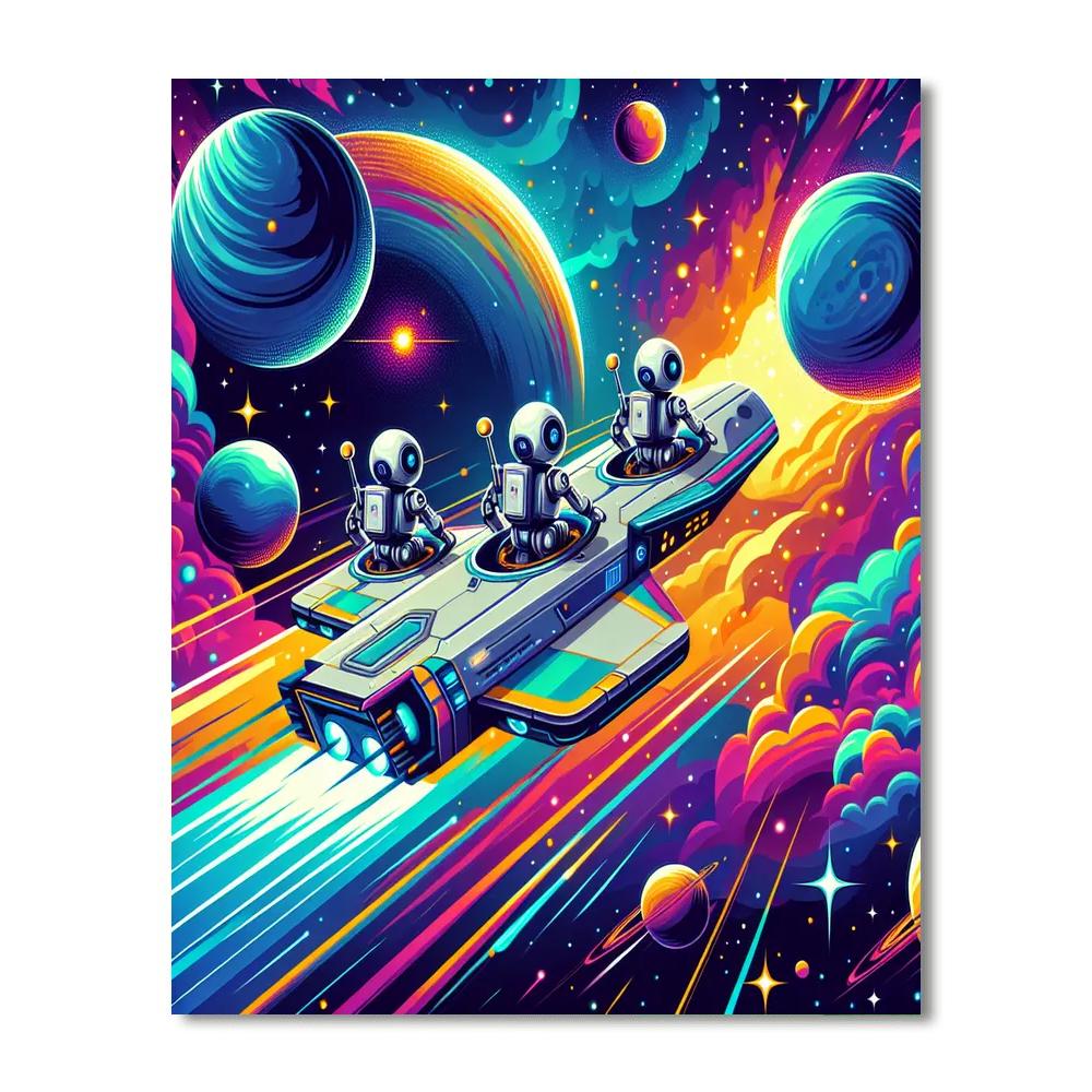 Robot Space Expedition Painting Number Kit