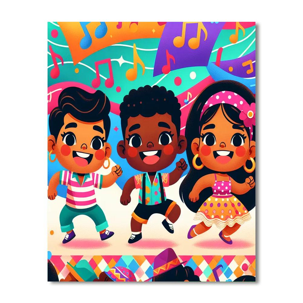 Dynamic Dance Party Paint By Numbers Art