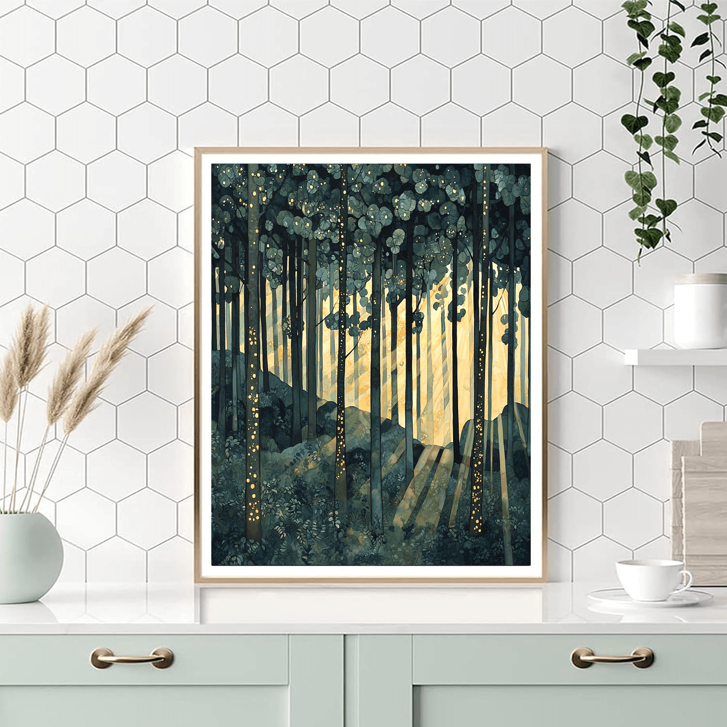 Gustav Klimt Inspired Forest Dreamscape  Paint By Numbers