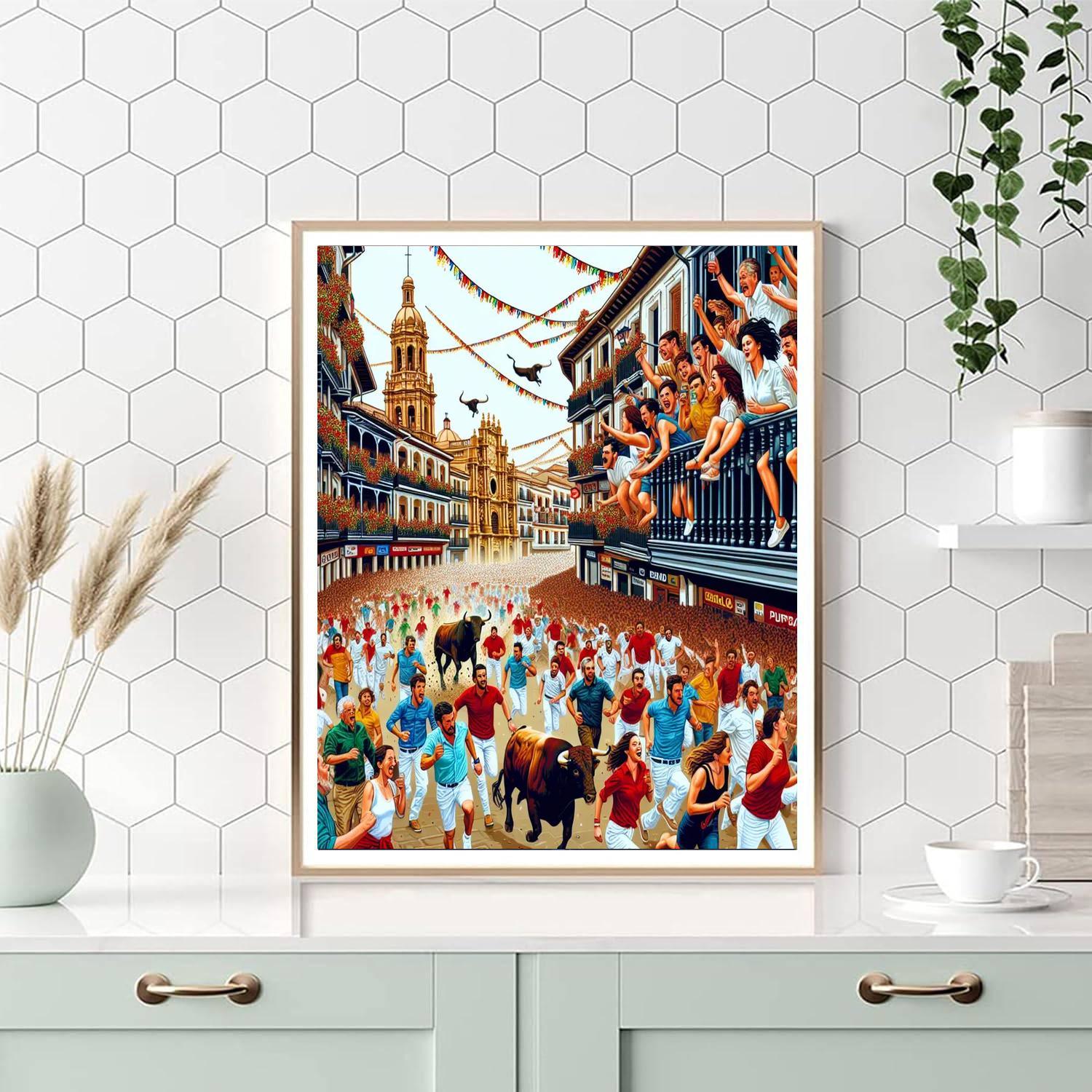 Festival Of San Fermín - Pamplona, Spain Paint By Number