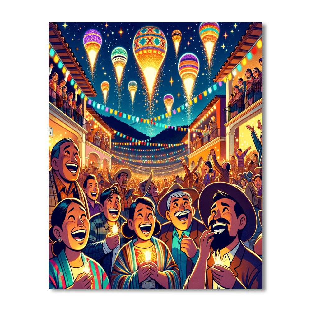 Balón Del Fuego - Guatemala Paint By Color