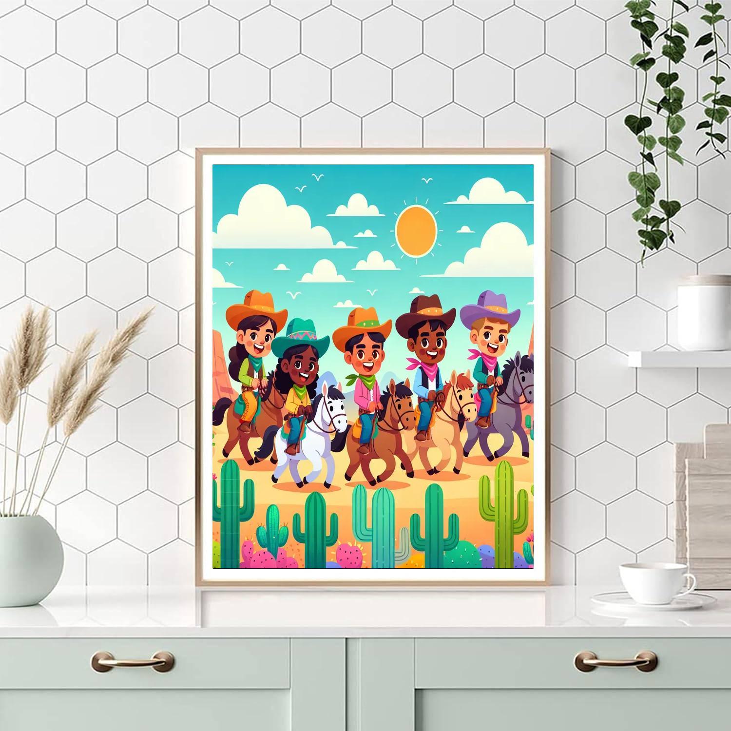 Colorful Wild West Adventure Paint By Numbers