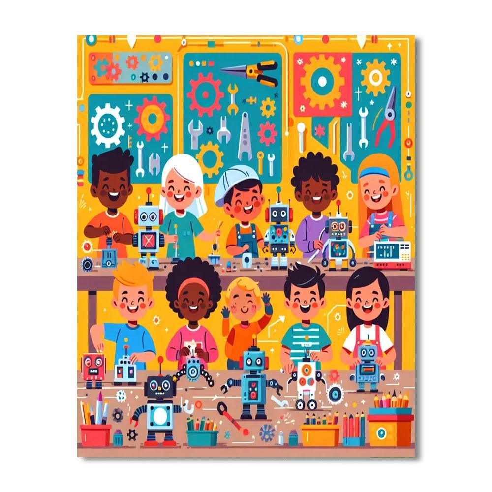 Robot Builders Challenge Paint By Numbers Kits