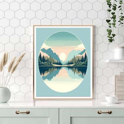 Tranquil Lakeview Number Painting