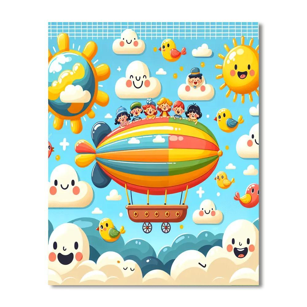 Adventurous Airship Voyage Paint By Number