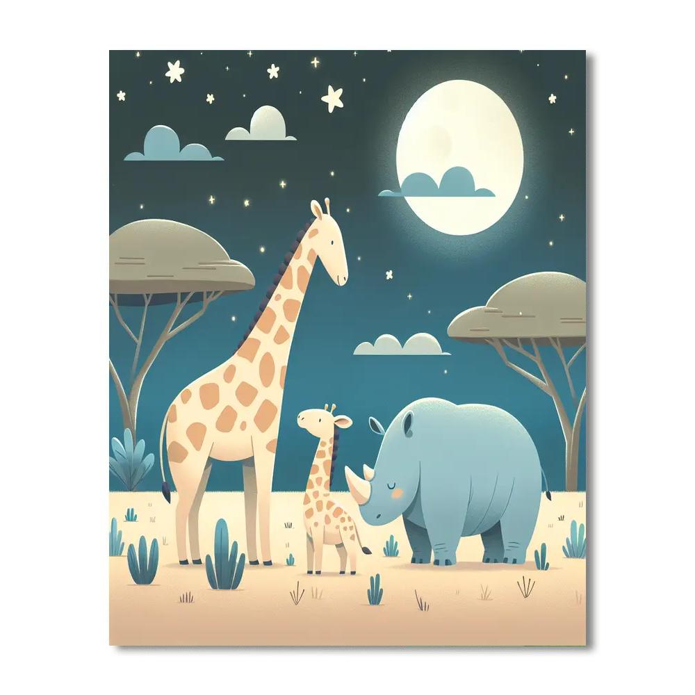 Moonlit Safari Exploration Painting By Numbers Kit