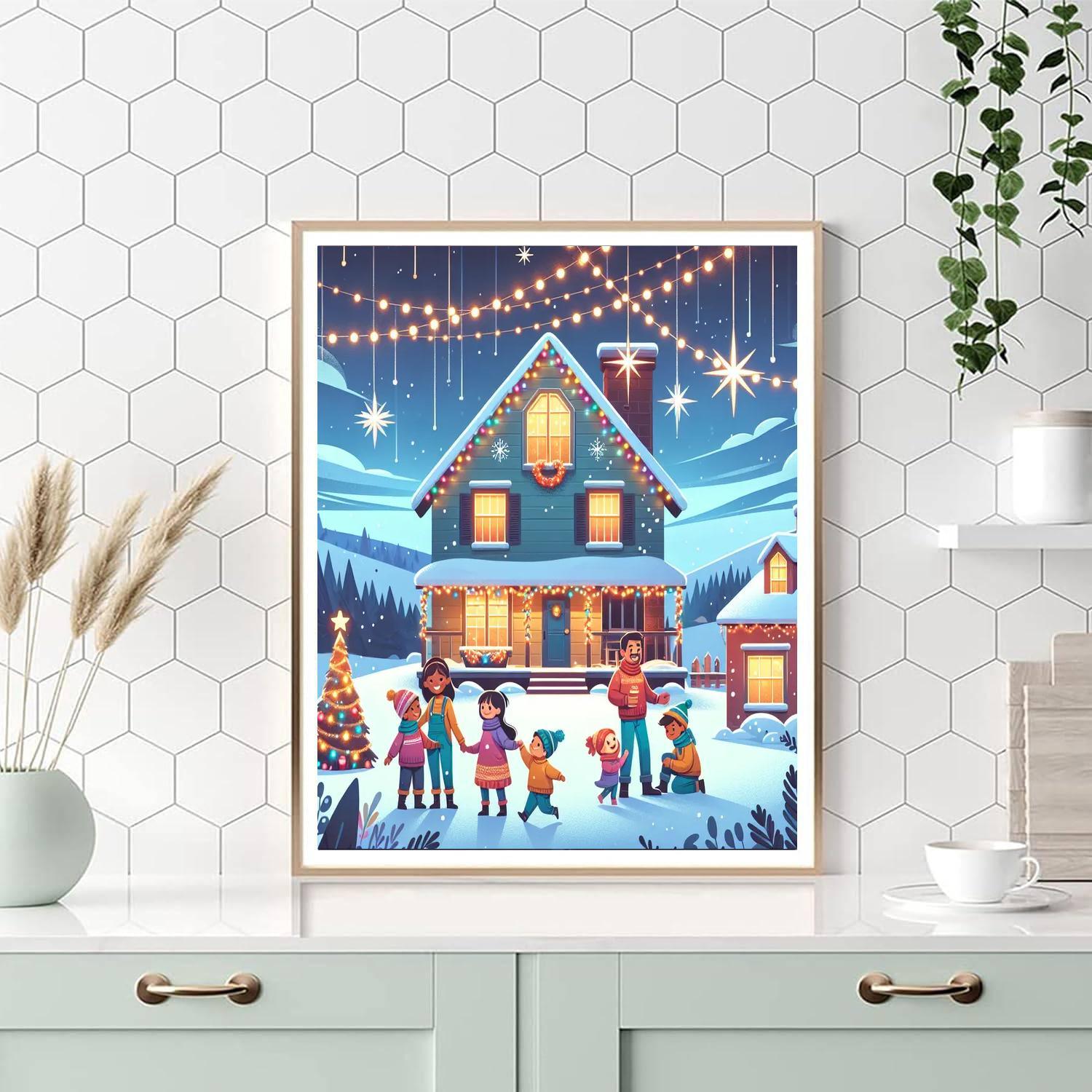Cozy Holiday Home Paint By Numbers Art