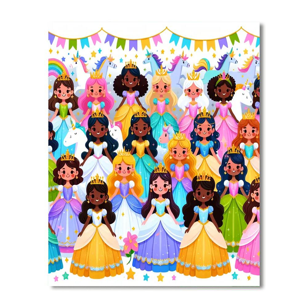 Princess Parade Paint By Numbers Art