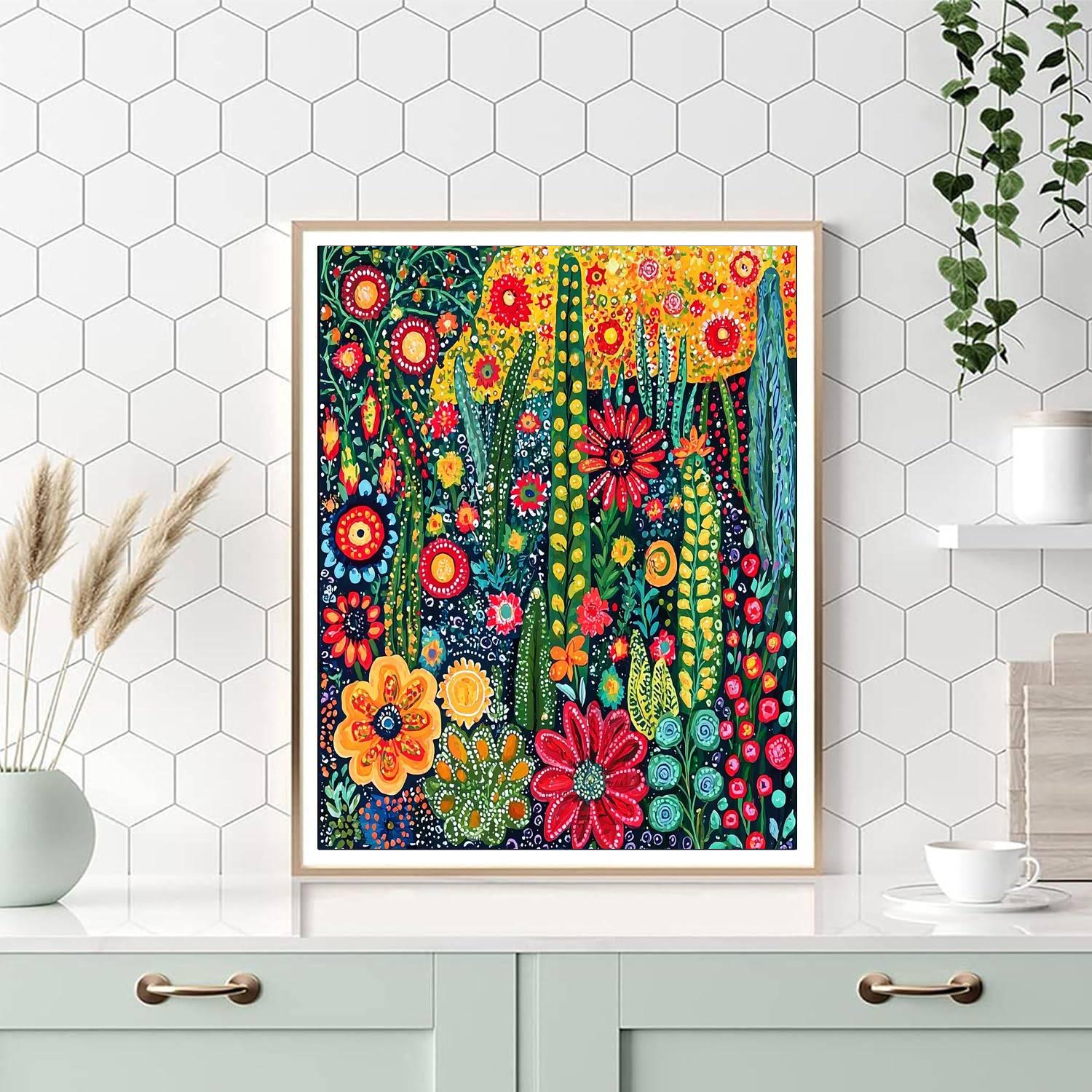 Frida Kahlo Inspired Garden Of Vibrant Echoes  Painting Number Kit