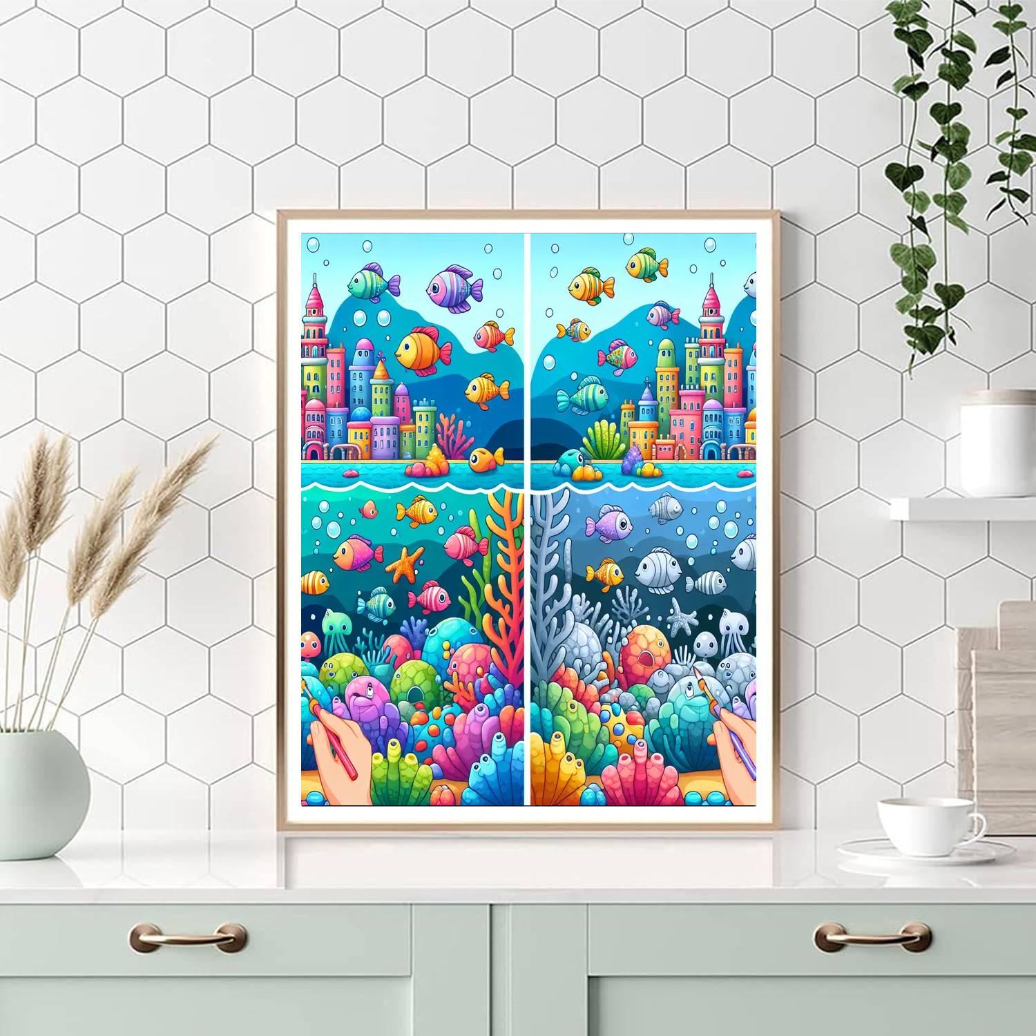 Friendly Underwater City Paint By Numbers Kits