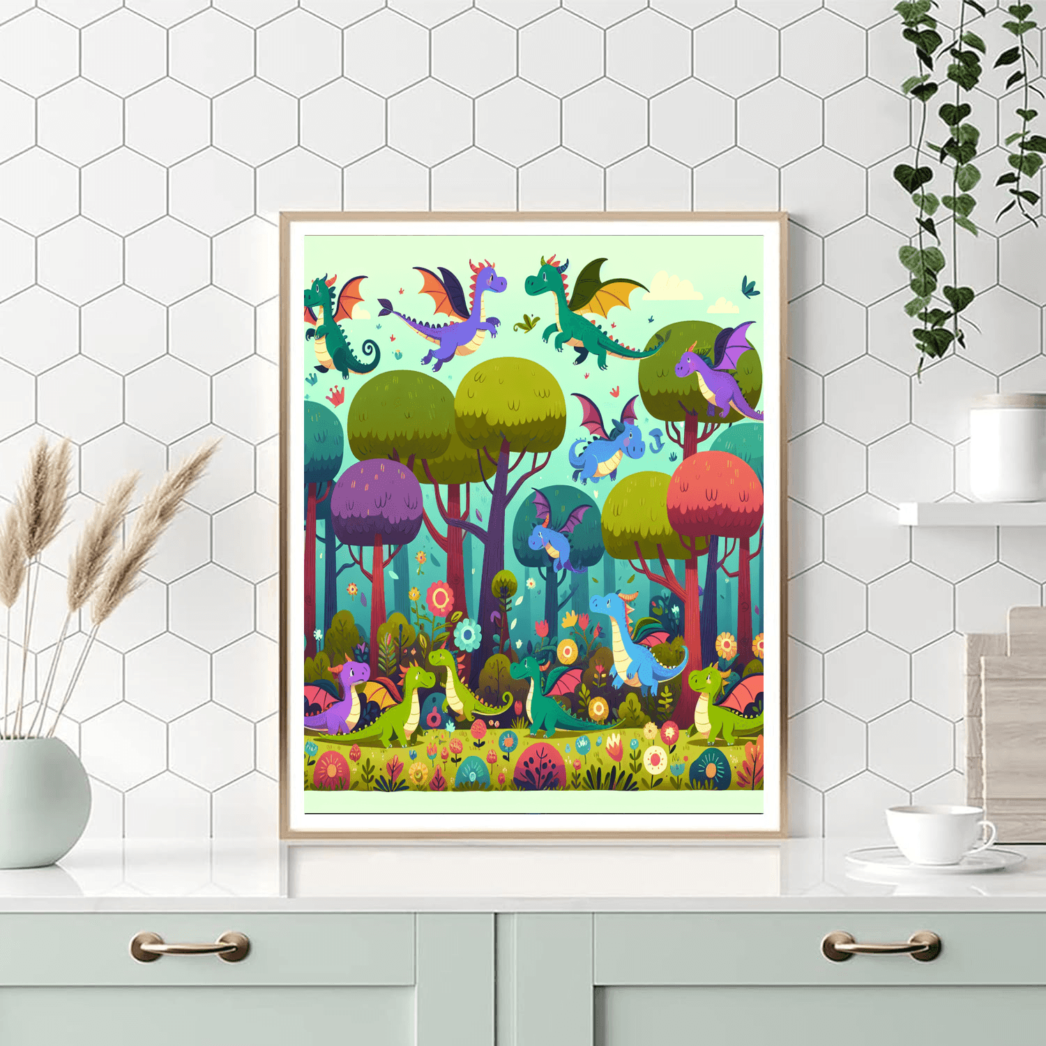 Mystic Dragon Forest Paint By Color