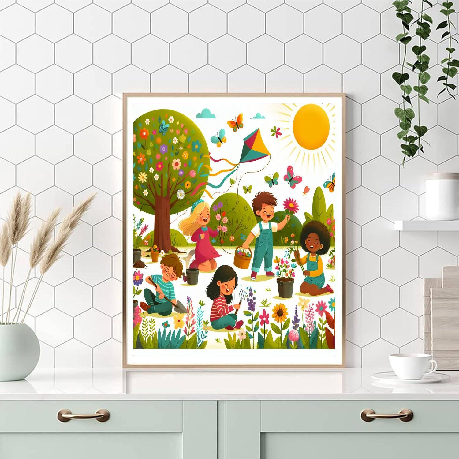 Joyful Spring Celebration Number Painting