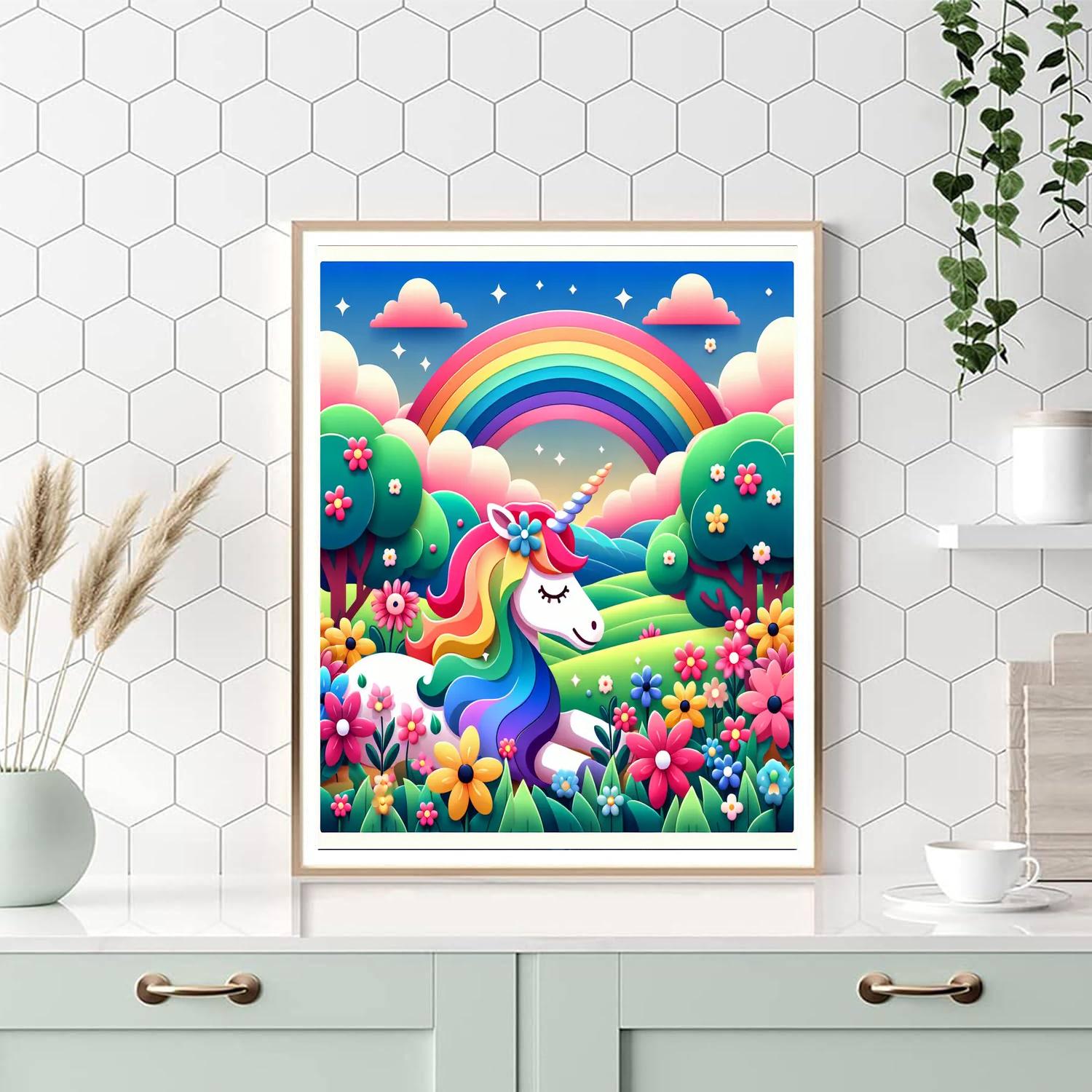 Magical Unicorn Haven Painting By Numbers Kit