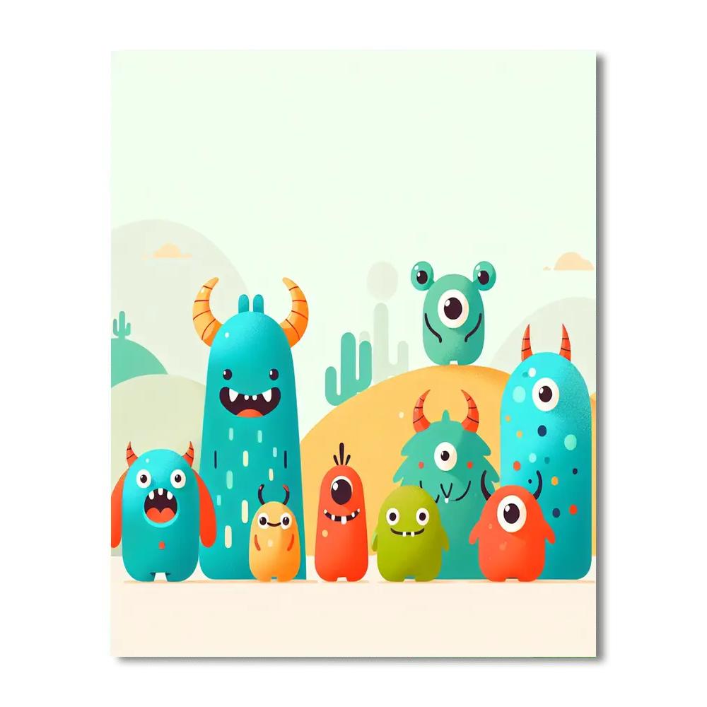 Merry Monster Mania Paint By Numbers Art