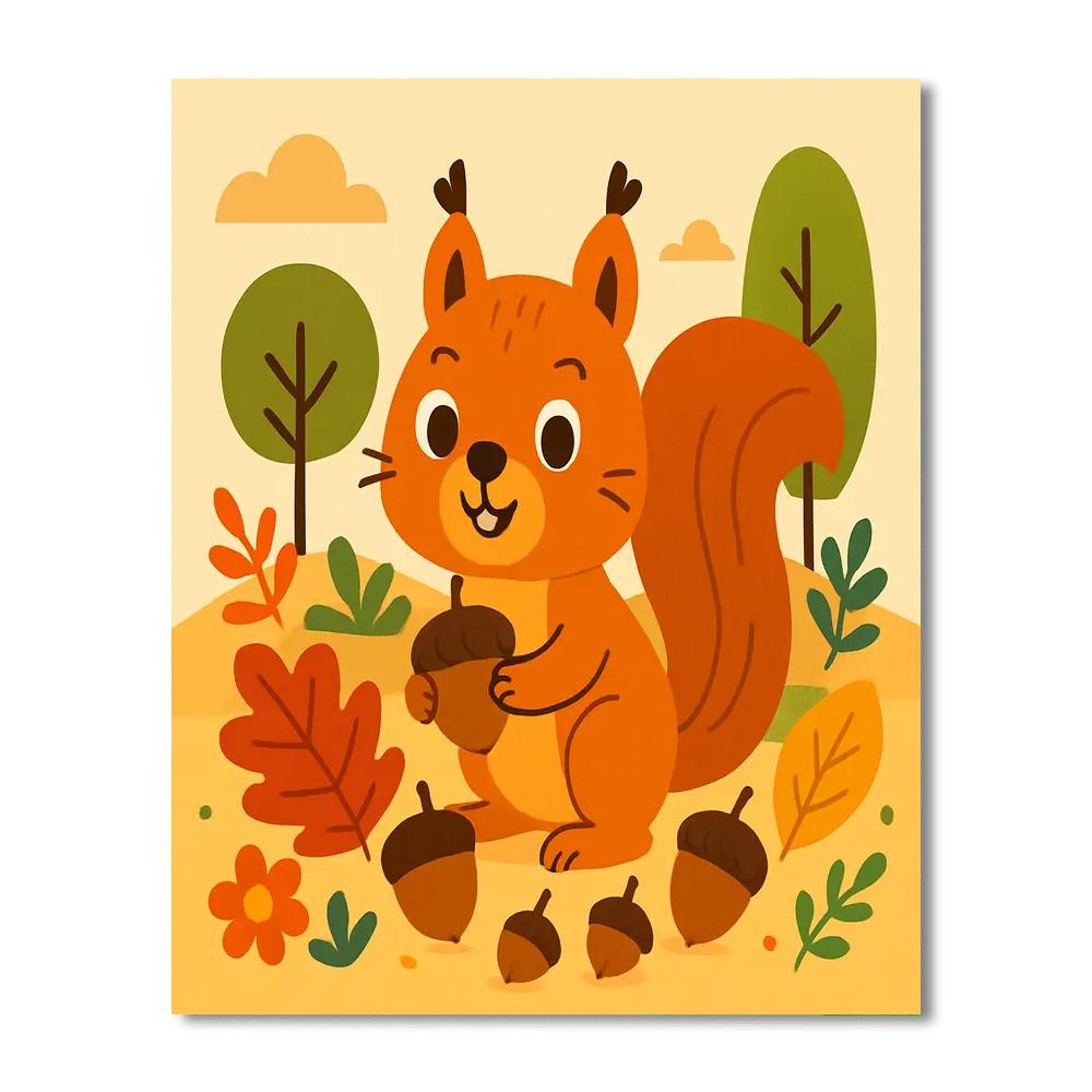 Cute Crafty Squirrel DIY Paint By Numbers