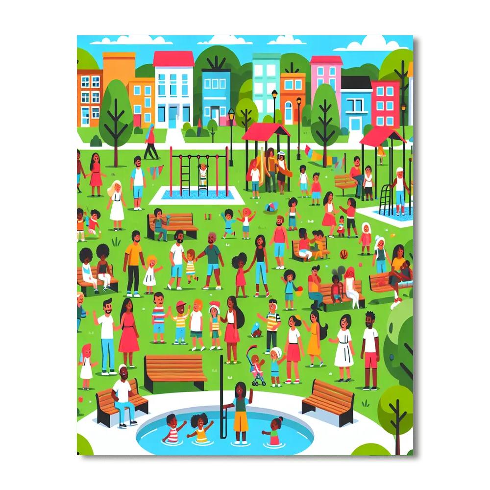 Cheery Town Park Painting Number Kit