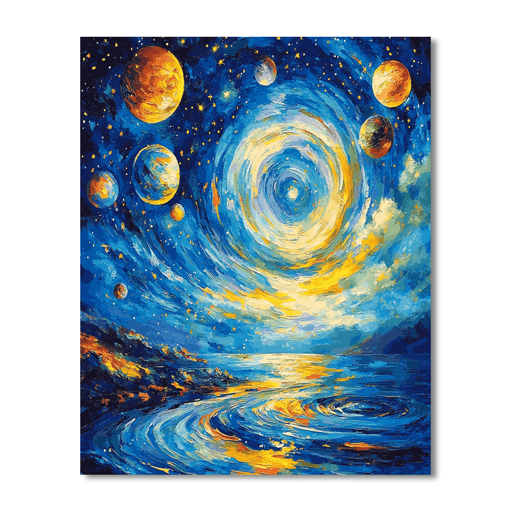 Vincent Van Gogh Inspired Celestial Whirls  Paint By Numbers Art