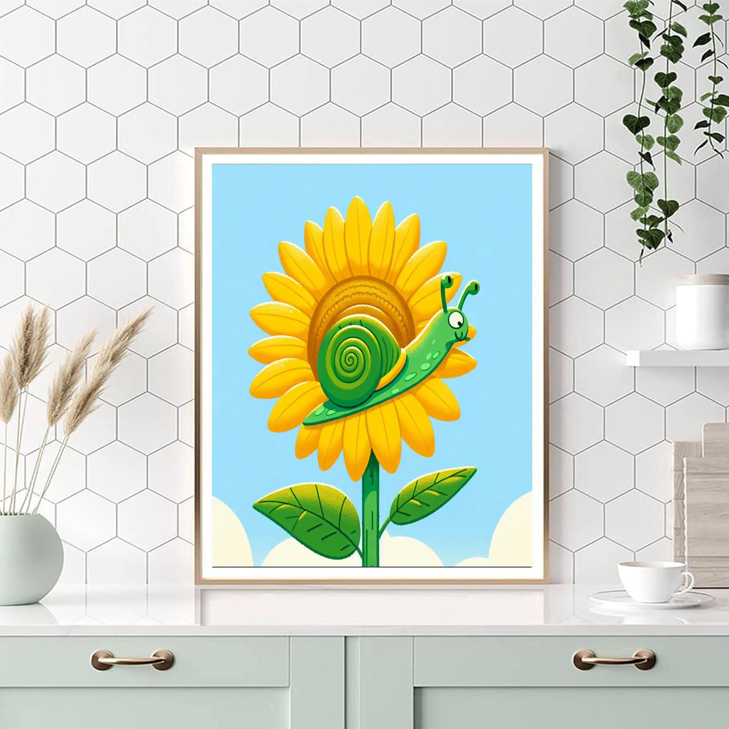 Sunny Sunflower Snail Paint By Number