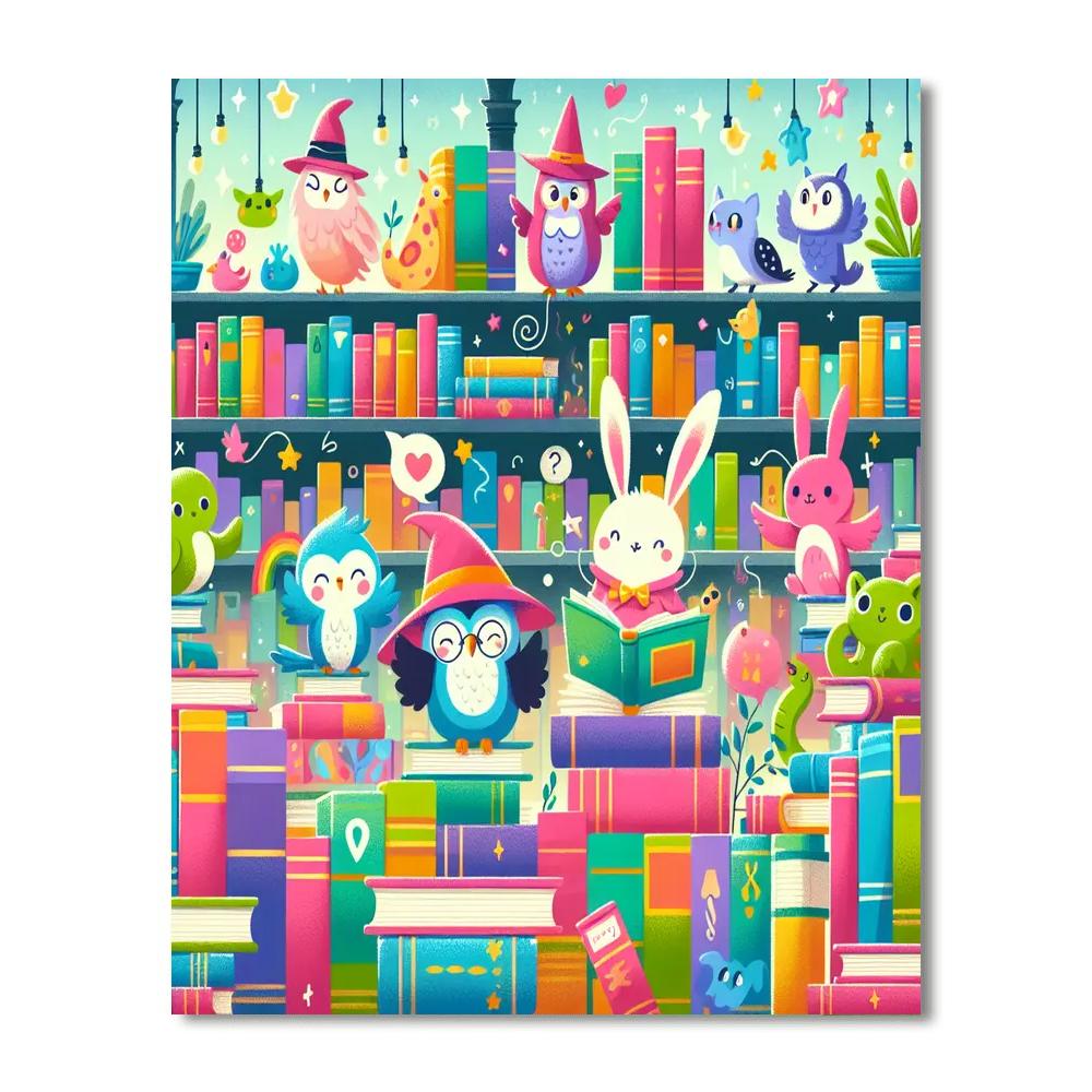 Magical Library Number Painting