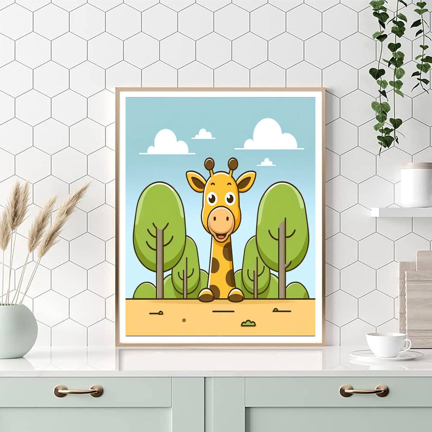 Funny Giraffe Number Painting